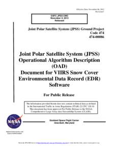 NPOESS / Meteorology / Earth / Snow / Algorithm / Specification / European Drawer Rack / Spaceflight / Joint Polar Satellite System / National Oceanic and Atmospheric Administration