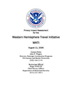 Privacy Impact Assessment for the Western Hemisphere Travel Initiative (WHTI)