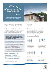 SAFE HOMES, SAFE FAMILIES Tasmania’s Family Violence Action Plan 2015–2020