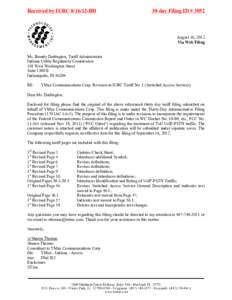 Received by IURC[removed]BD  30-day Filing ID # 3052 August 16, 2012 Via Web Filing