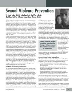 Sexual Violence Prevention By David S. Lee, M.P.H., Lydia Guy, B.A., Brad Perry, M.A., Chad Keoni Sniffen, B.A., and Stacy Alamo Mixson, M.P.H. F