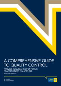 1 | QUALITY CONTROL GUIDE  CPAH1108_09/14_Updated_September_2014 A COMPREHENSIVE GUIDE TO QUALITY CONTROL