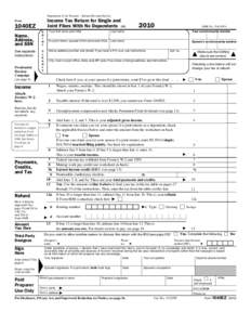 Department of the Treasury—Internal Revenue Service  Income Tax Return for Single and Joint Filers With No Dependents[removed]Form