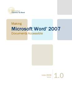 Making Microsoft Word 2007 Documents Accessible
