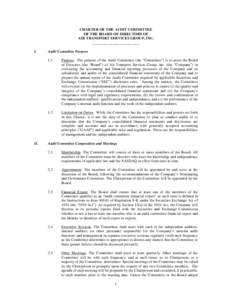 CHARTER OF THE AUDIT COMMITTEE OF THE BOARD OF DIRECTORS OF AIR TRANSPORT SERVICES GROUP, INC. _________________________ I.