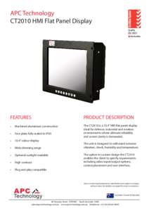APC Technology CT2010 HMI Flat Panel Display Quality ISOFEATURES
