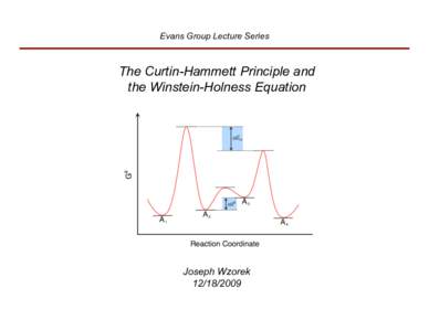 Evans Group Lecture Series  The Curtin-Hammett Principle and the Winstein-Holness Equation  Joseph Wzorek