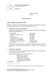 EUROPEAN COMMISSION EuropeAid Co-operation Office Evaluation Unit  Brussels,[removed]