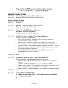 Program for the 1st International Biocurator Meeting