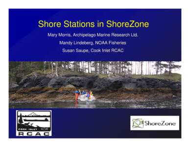 Shore Stations in ShoreZone Mary Morris, Archipelago Marine Research Ltd. Mandy Lindeberg, NOAA Fisheries Susan Saupe, Cook Inlet RCAC  Acknowledgements
