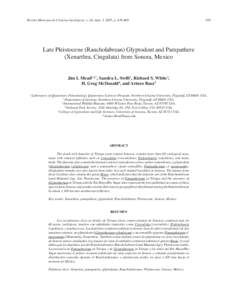 Revista Mexicana de Ciencias Geológicas, v. 24, núm. 3, 2007,and pLate Pleistocene Glyptodont