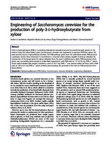 Engineering of Saccharomyces cerevisiae for the production of poly-3-d-hydroxybutyrate from xylose
