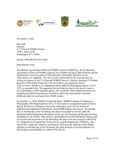 USFWS Letter (NLEB) November 2014