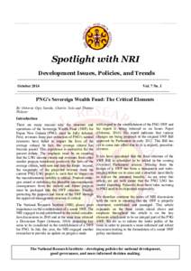Spotlight with NRI Development Issues, Policies, and Trends _______________________________________________________________________________________________ May 2010 October 2014