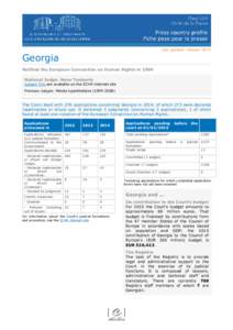 Last updated: January[removed]Georgia Ratified the European Convention on Human Rights in 1999 National Judge: Nona Tsotsoria