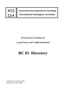 AIS ISA Association Internationale De Sociologie International Sociological Association