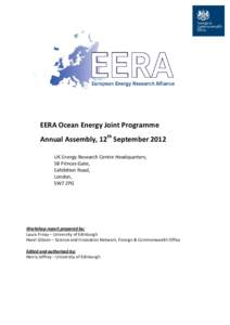 EERA Ocean Energy Annual Assembly Report 2012