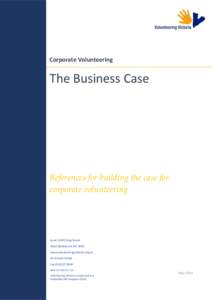 Corporate Volunteering  The Business Case References for building the case for corporate volunteering