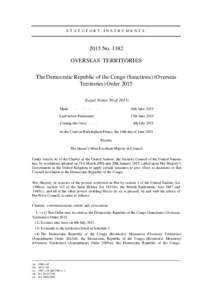 STATUTORY INSTRUMENTSNoOVERSEAS TERRITORIES The Democratic Republic of the Congo (Sanctions) (Overseas Territories) Order 2015