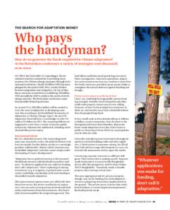 Who pays the handyman? HH / GREINER WILLIAM  The search for adaptation money