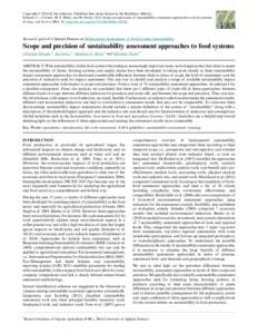 Scope and precision of sustainability assessment approaches to food systems