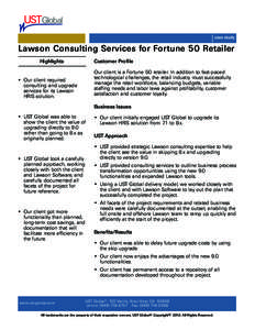 ®  case study Lawson Consulting Services for Fortune 50 Retailer Highlights