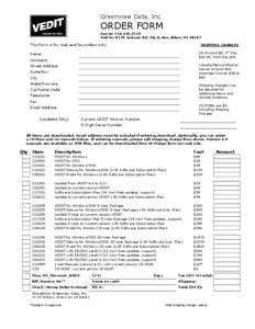 Greenview Data, Inc.  ORDER FORM