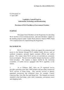 LC Paper No. CB[removed])  For discussion on 17 April 2007 Legislative Council Panel on Information Technology and Broadcasting
