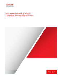 Java and the Internet of Things: Automating the Industrial Economy