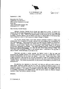 E. R. ZUMWALT. JR. ADMIRAL. U. S. NAVY (RET.) September[removed]Honorable John Payton Corporation Counsel of D.C.