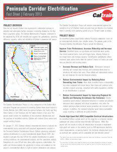 Peninsula Corridor Electrification Fact Sheet | February 2013
