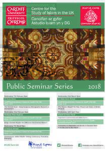 Public Seminar Series 	  2018 Wednesday 7th February 5pm Dr Imran Awan