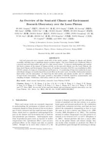ADVANCES IN ATMOSPHERIC SCIENCES, VOL. 25, NO. 6, 2008, 906–921  An Overview of the Semi-arid Climate and Environment Research Observatory over the Loess Plateau  