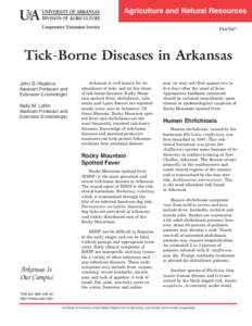 Tick-Borne Diseases in Arkansas - FSA-7047