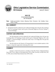 Ohio Legislative Service Commission Bill Analysis Jeremy R. Abrams  H.B. 22