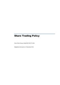 Share Trading Policy  Cover-More Group Limited ACNAdopted by the board on 2 December 2013