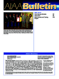 AIAABulletin MAY 2015 AIAA Meeting Schedule		 AIAA News			 AIAA Courses and Training