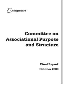 Committee on Associational Purpose and Structure Final Report October 2008
