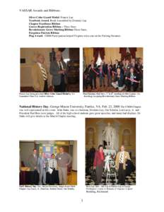 VASSAR Awards and Ribbons: Silver Color Guard Medal: Francis Lay Yearbook Award. Book Assembled by Dominic Lay Chapter Excellence Ribbon Graves Registration Ribbon – Three Stars Revolutionary Grave Marking Ribbon-Three