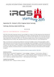 IEEE/RSJ INTERNATIONAL CONFERENCE ON INTELLIGENT ROBOTS AND SYSTEMS September 28 - October 3, 2015, Congress Center Hamburg Hamburg, Germany, www.iros2015.org
