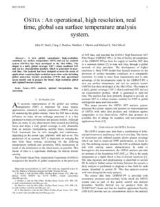 [removed]OSTIA : An operational, high resolution, real time, global sea surface temperature analysis