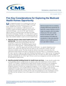 Five Key Considerations for Exploring the Medicaid Health Homes Opportunity