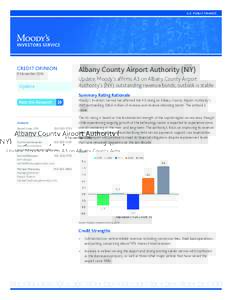 U.S. PUBLIC FINANCE  CREDIT OPINION 9 NovemberAlbany County Airport Authority (NY)