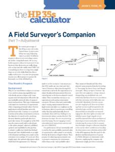 JASON E. FOOSE, PS  the HP 35s calculator A Field Surveyor’s Companion Part 7—Adjustment
