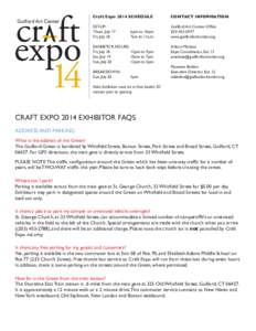 Guilford Art Center  14 Craft Expo 2014 SCHEDULE