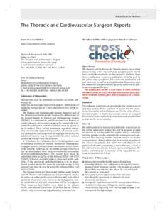 Instructions for Authors  The Thoracic and Cardiovascular Surgeon Reports Instructions for Authors  The Editorial Oﬃce utilizes plagiarism detection software