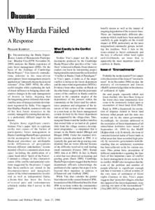 Discussion Why Harda Failed A Response What Exactly Is the Conflict About?