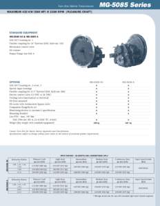Twin Disc Marine Transmission  MG-5085 Series Maximum 433 kW (580 hp) @ 2300 RPM [Pleasure Craft]