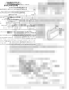 EMISSION-RELATED INSTALLATION INSTRUCTIONS APPLICATION FUEL TANK KIT