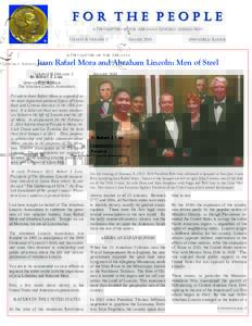 For The People A NEWSLETTER OF THE ABRAHAM LINCOLN ASSOCIATION VOLUME 15 NUMBER 2 SUMMER 2013